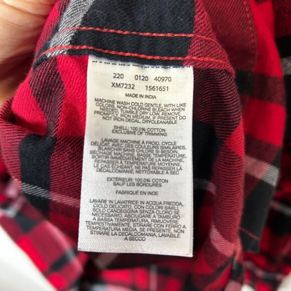 Columbia NWOT Wisconsin Badgers Red Black Plaid Flair Gun LS Flannel Shirt Sz L - Picture 11 of 14
